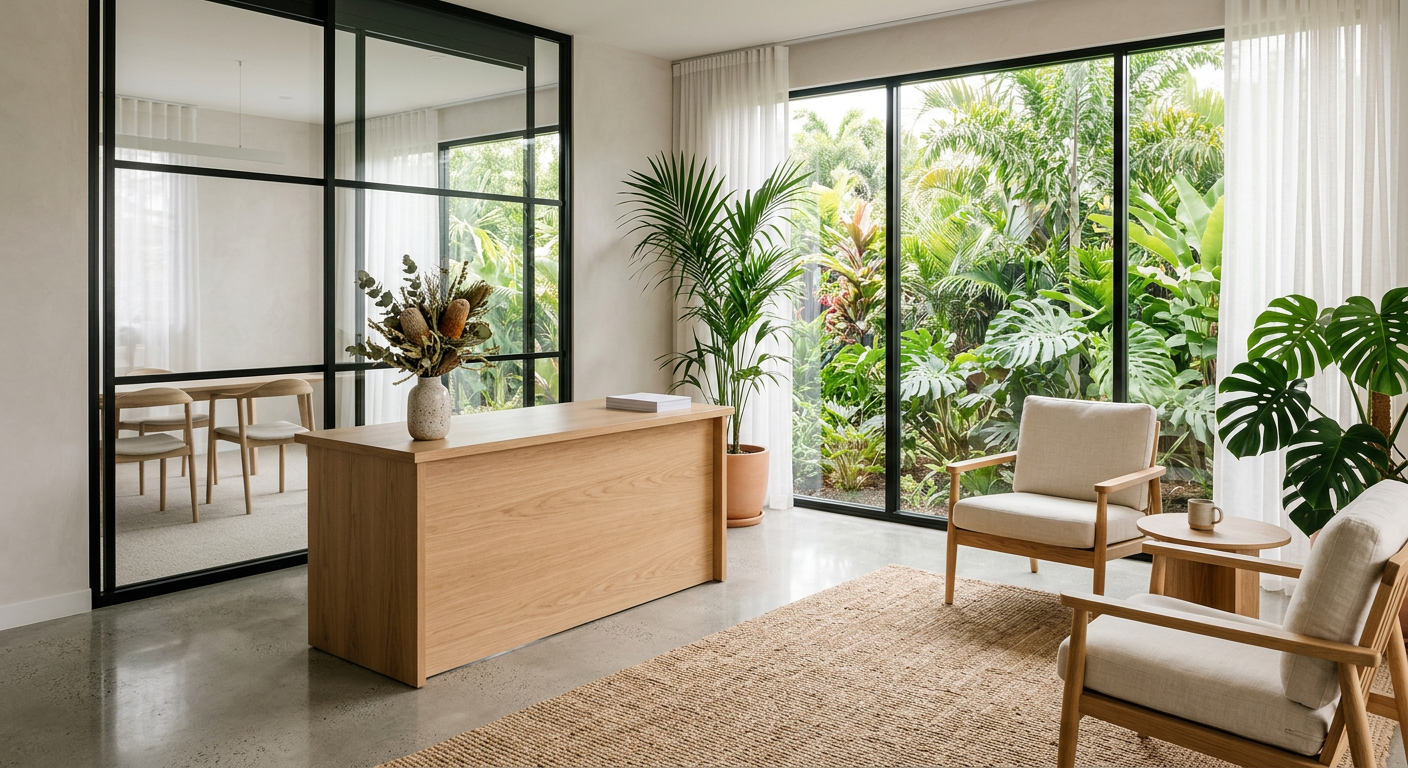 A calm, clean professional studio space